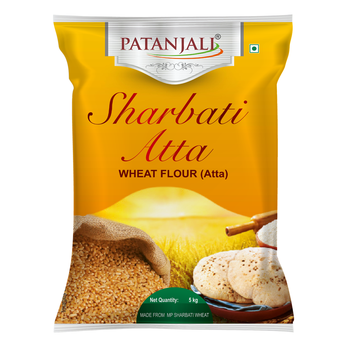 Patanjali Sharbati Whole Wheat Atta — 5 kg