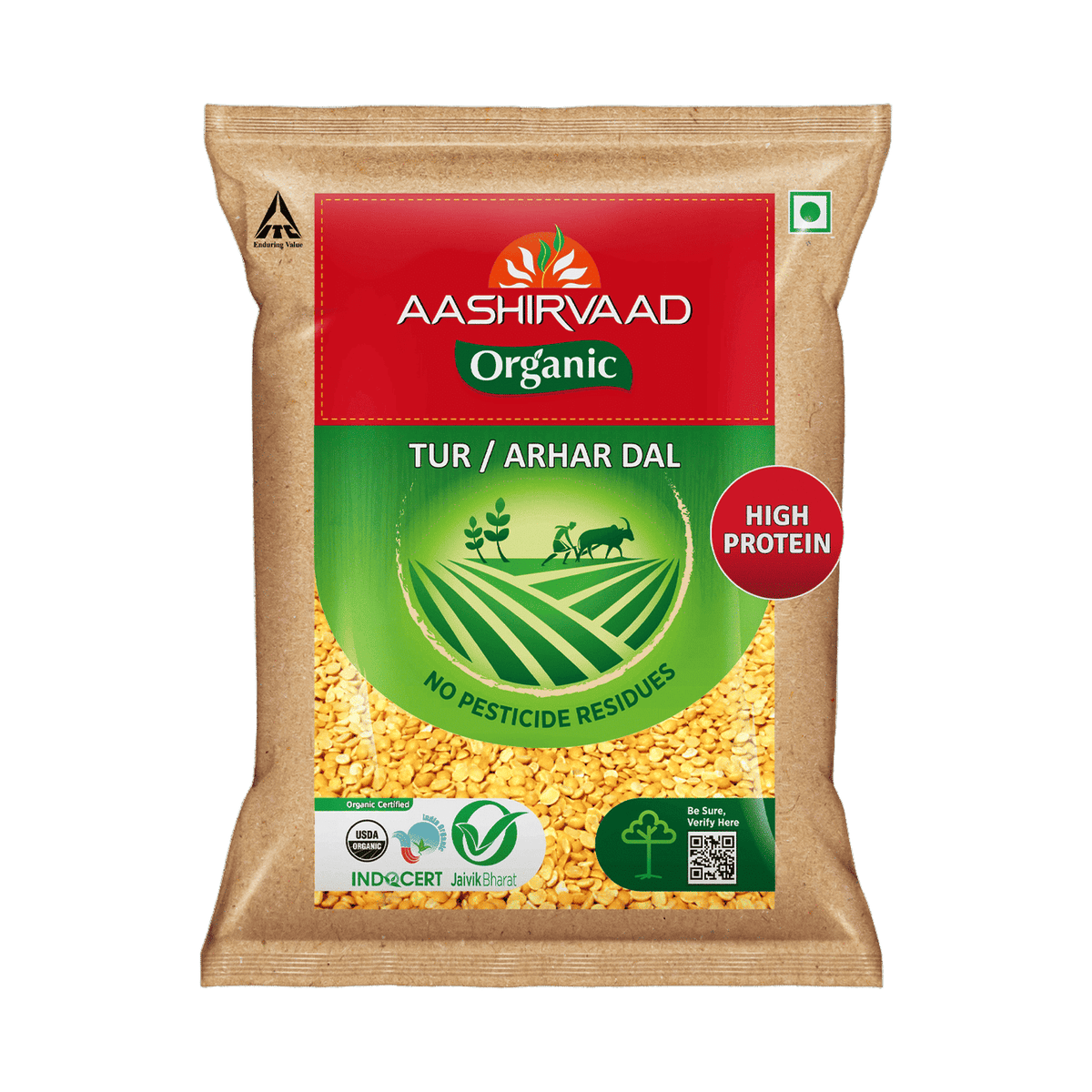 Aashirvaad Organic Toor Dal — 1 kg